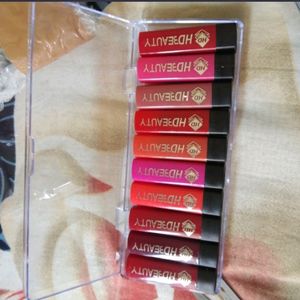 (HUDA BEAUTY LIPSTICK Set Of 10 )