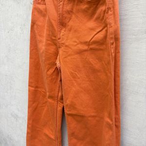 H&m Orange Wide Leg Jeans