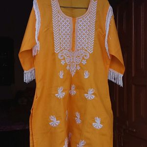 Chicken Kurta With Lace