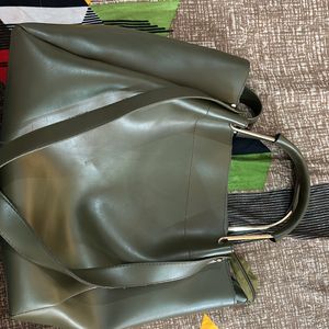 Olive green Handheld Handbag