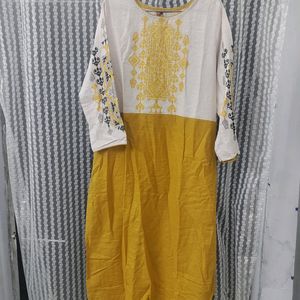 White & yellow Kurti