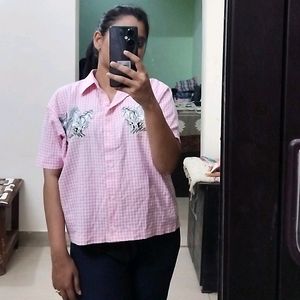 Pink Colour Cool Shirt For Women