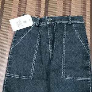 P-34 Size34 Cargo Straight Women Denim Jeans