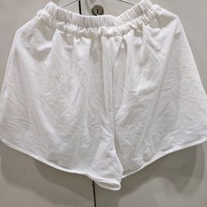 White Casual Shorts