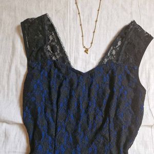 Y2k Gothic Lace Blue Dress Midi Pinterest Coquette