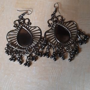 Long Silver Jhumka