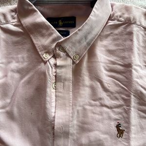 Men Ralph Lauren Baby Pink Plain Shirt