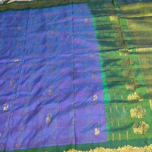 Violet And Green Silk Saree