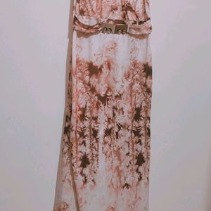 Brown Printed Dress For Girl Or Woman 30 Bust