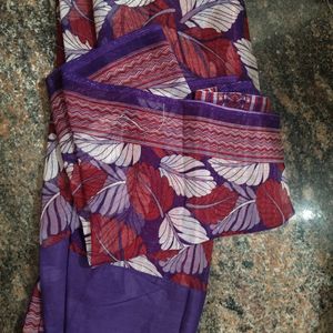 Purple And Red Saree