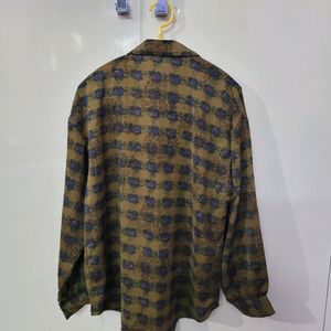 Brown Printed Pattern Shirt