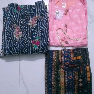 3 Pc Combo Kurta Set