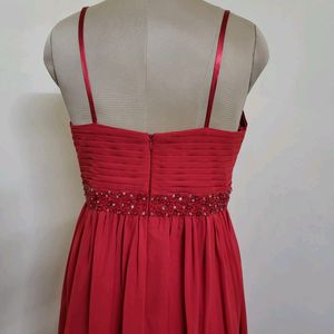 Red Chiffon Gown