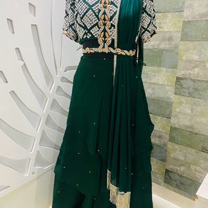 Bottle Green Lehenga