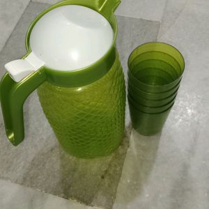 Used Jug With 5 Glasses