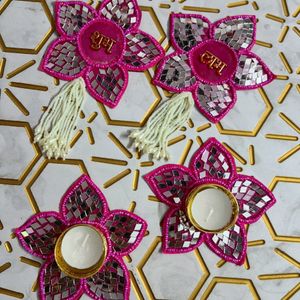 Set Of 2 Diya With Shubh Labh