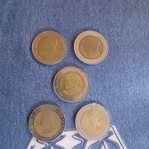 Thailand 10 Baht 5 Different Coins