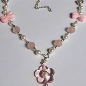 Pink Flower Asthetic Necklace