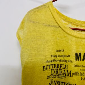 Yellow Casual Tshirt For Summers