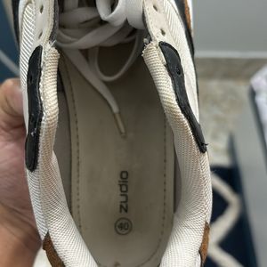 Zudio - Off White & Brown Sneakers - UK6