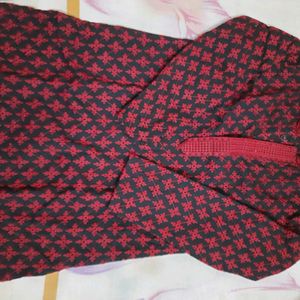 Boys Chikenkari Kurta Pyjama Maroon 3-4 Yrs