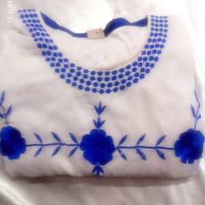 Rayal Blue Chiffon Kurta