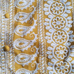 Yellow Chikankari Kurta