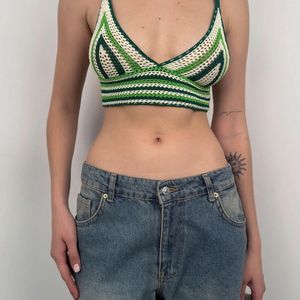 Zara Women's White and Green Crop-top