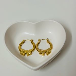 Bow Shaped Hoops Anti Tarnish