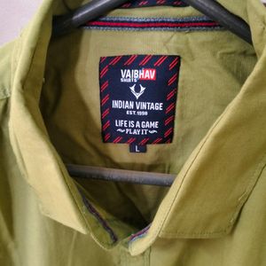 Indian Vintage Plain Olive Shirt