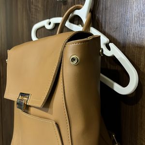 Tan Leather Backpack