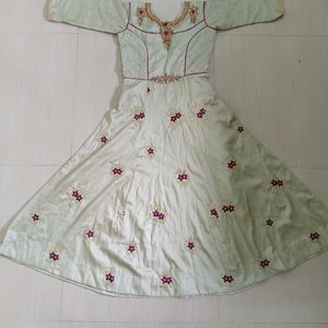 Elegant Embroidery Anarkali Dress, Matching Dupata