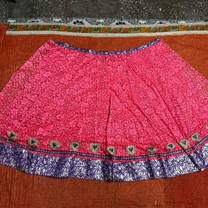 Unstitched Lehenga Pink  With Dupatta