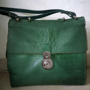 Authentic Hidesign Croc Print Leather Bag