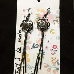 Oxidised Long Earrings