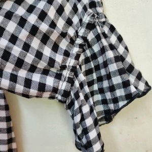 Easybuy Black And White Checked Dress