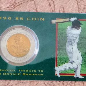 Rare 5 Dollars Sir Don Bradman Carded Coin 🪙