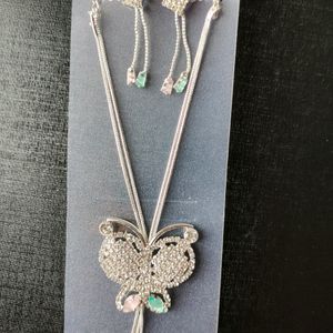 Butterfly Pendent With Earings