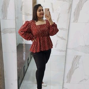 Plus Size Floral peplum top