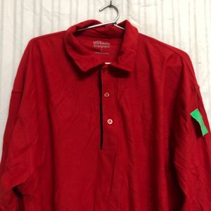 Threads Red Long Sleeve Polo T Shirt