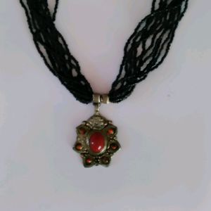 Neckpiece With Vintage Tibetan Pendant