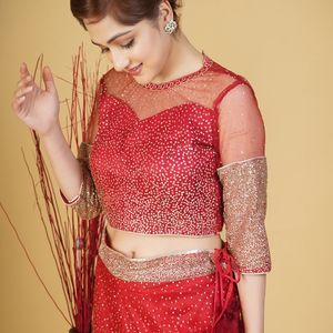 Cherry Red Lehenga Set