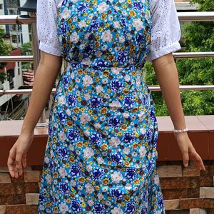 Backless Floral frock with white tshirt