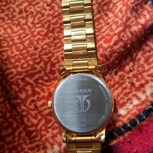 Titan Analog Watch Gold Case