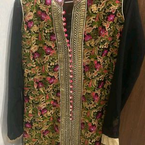 Black Full Embroidered Kurti