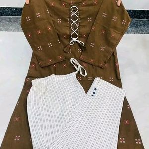 Cotton Stitched Kurta Bottom Set