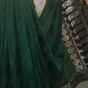 Dark Green Fancy Saree