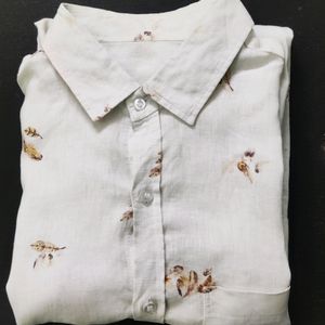 White Formal Printed Shirt