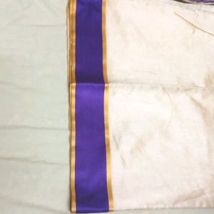 Purple&Golden Saree (With Bpuse Piece)