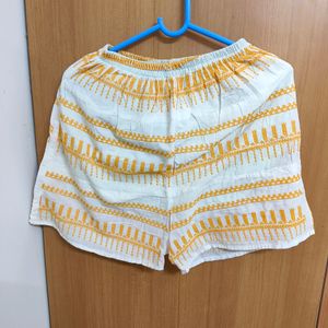 White Yellow Shorts